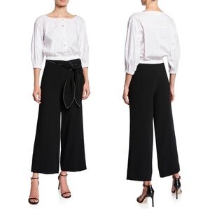 Cinq à Sept Jenna Tie-Waist Wide-Leg Pants Office Career Black Size 00